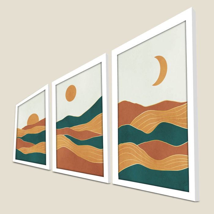 Wallity Cuadro Decorativo Enmarcado MDF (3 Piezas) 38 x 53 cm